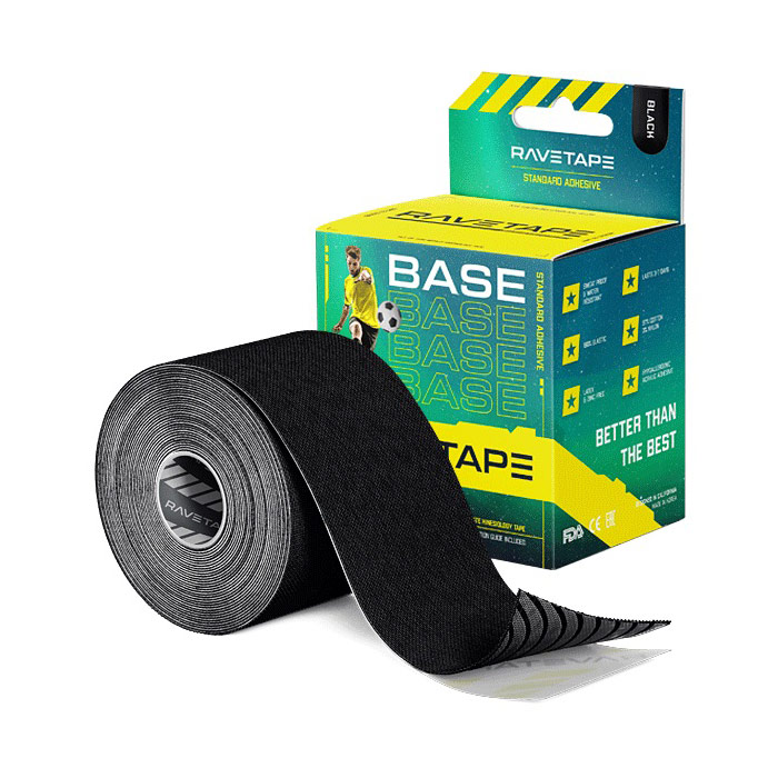 Кинезиотейп Ravetape Base RVTB-BLK-55 5см x 5м черный.