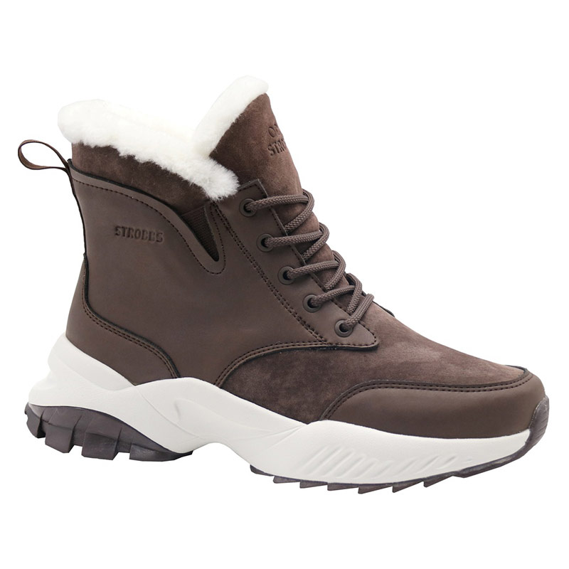 Кроссовки Strobbs с мехом женские F8370-17 коричневые